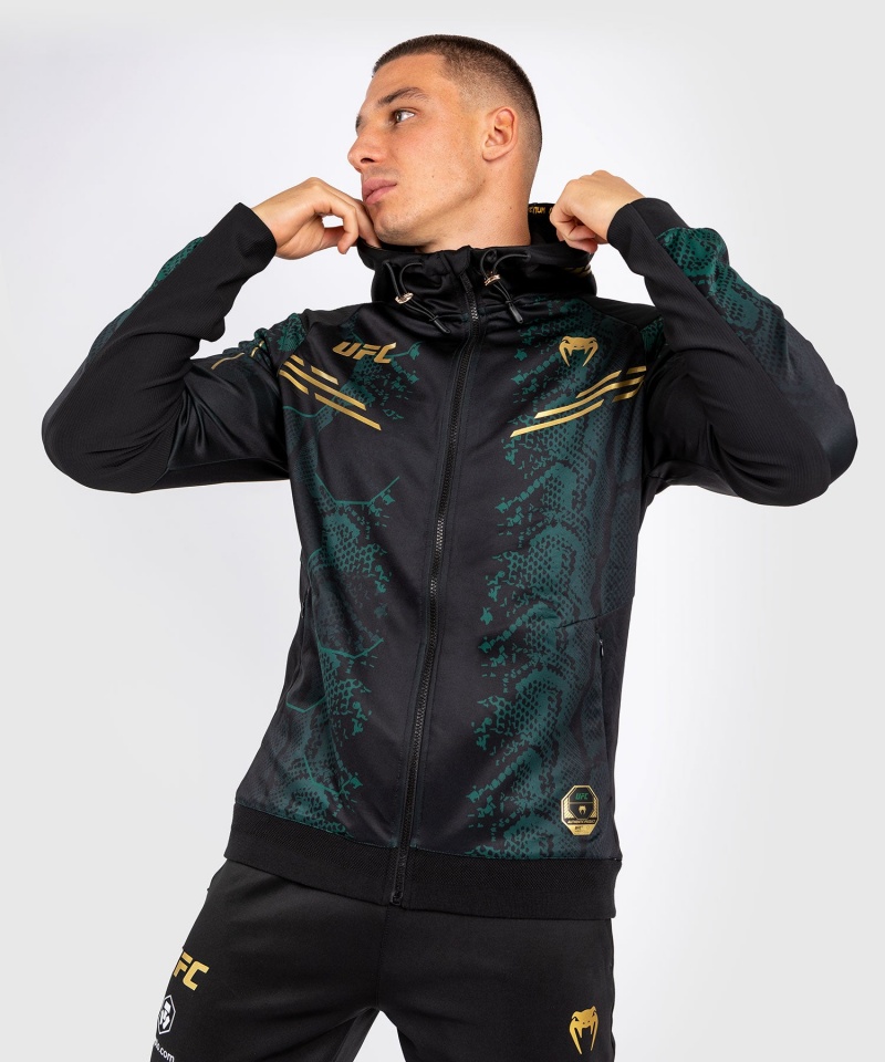 Venum UFC Adrenaline by Venum Personalized Authentic Fight Night Emerald Edition Walkout Miesten Huppari Vihreä Mustat Kultaiset | 52168-USLM | Suomi