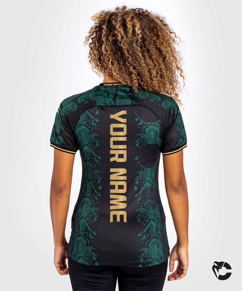 Venum UFC Adrenaline by Venum Personalized Authentic Fight Night Emerald Edition Walkout Naisten T-Paita Vihreä Mustat Kultaiset | 27891-ZLWS | Suomi