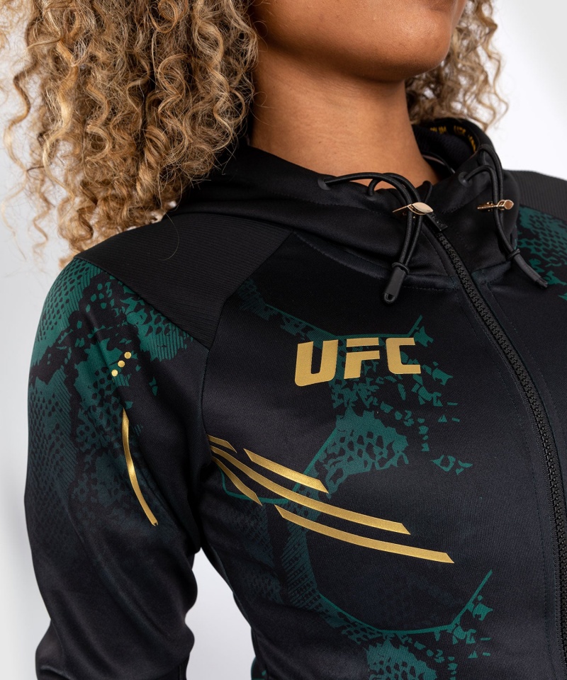 Venum UFC Adrenaline by Venum Personalized Authentic Fight Night Emerald Edition Walkout Naisten Huppari Vihreä Mustat Kultaiset | 95768-VCEN | Suomi