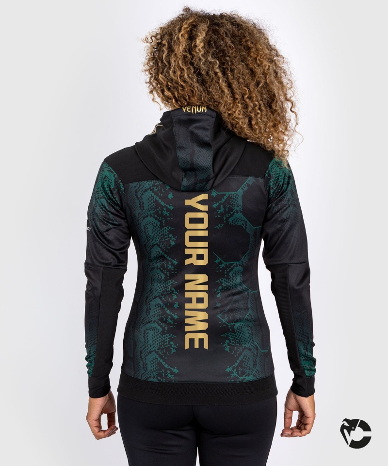 Venum UFC Adrenaline by Venum Personalized Authentic Fight Night Emerald Edition Walkout Naisten Huppari Vihreä Mustat Kultaiset | 95768-VCEN | Suomi