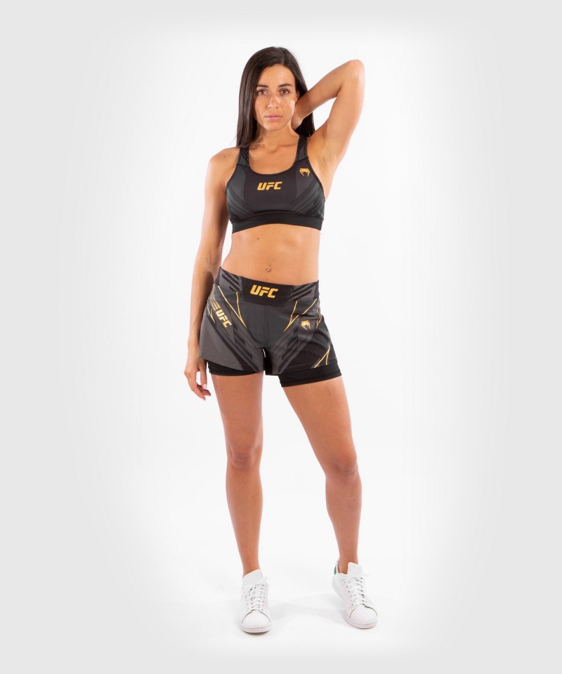 Venum UFC Authentic Fight Night Fit Naisten Nyrkkeilyshortsit Kultaiset | 68052-PJVQ | Suomi