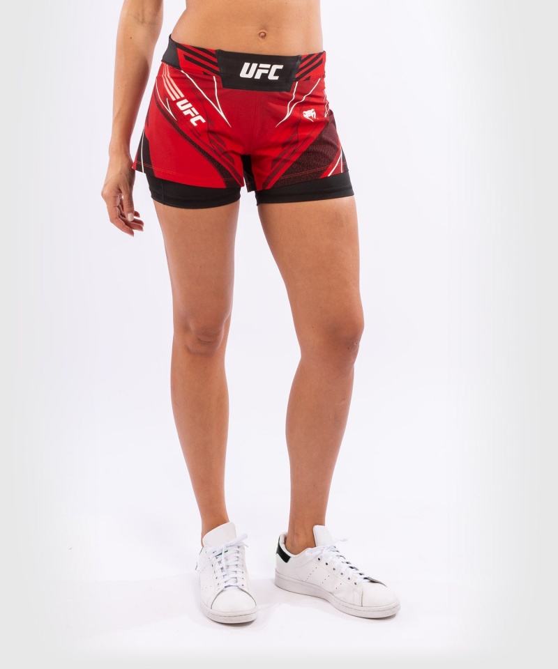 Venum UFC Authentic Fight Night Fit Naisten Nyrkkeilyshortsit Punainen | 75268-ITML | Suomi