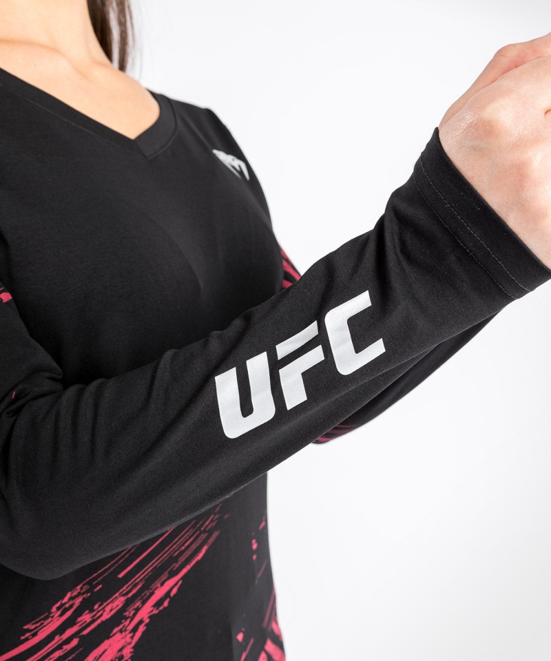 Venum UFC Authentic Fight Week 2.0 Long Sleeve Naisten T-Paita Mustat Punainen | 38615-QPEV | Suomi