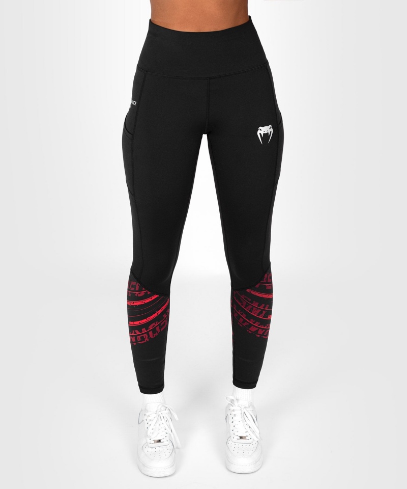 Venum UFC Performance Institute 2.0 Performance Naisten Leggings Mustat Punainen | 19730-UBGK | Suomi