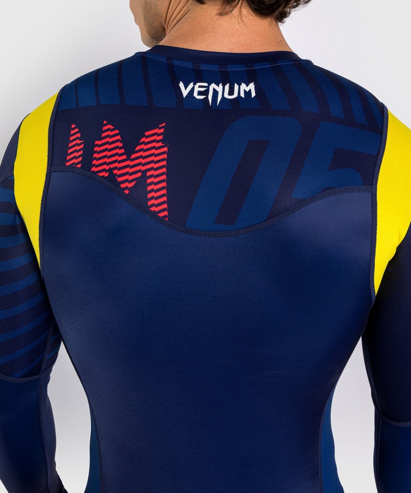 Venum Urheilu 05 Long Sleeves Miesten MMA Rashguard Sininen Keltainen | 03965-OEUH | Suomi